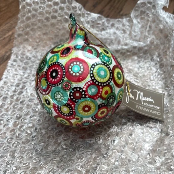 Jim Marvin Collection Winward Beautiful Multicolor Glass Holiday Ornament NWT - Picture 3 of 10